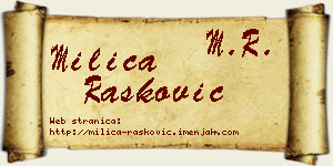 Milica Rašković vizit kartica